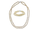 Pearl Jewelry: 5-6mm 3 Piece Baroque Pearl Set with Necklace, Bracelet, and Earrings