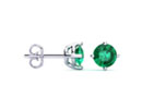 Emerald Gemstone Jewelry: 1/2ct Emerald Stud Earrings in Sterling Silver