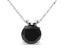 Black Diamond Pendants: 1ct Black Diamond Solitaire Pendant in 10k White Gold