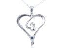 Sapphire Jewelry: .05ct Sapphire Heart Pendant in Sterling Silver