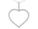 Diamond Heart Pendants: .40ct Diamond Heart Pendant in Sterling Silver