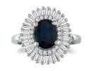 Sapphire Jewelry: 1 1/2ct Oval Sapphire and Diamond Ring in 14k White Gold