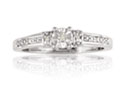 Promise Rings: Diamond Promise Ring in Sterling Silver in Ring Sizes 4 to 9.5