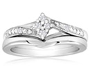Diamond Bridal Sets: Finely Crafted Diamond Bridal Wedding Set in Sterling Silver