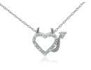 Diamond Pendants: .05ct Devilish Diamond Heart Pendant in Sterling Silver