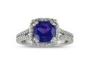 Amethyst Gemstone Jewelry: 2ct Amethyst and Diamond Ring in Sterling Silver