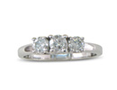 1/2ct Three Diamond Engagement Ring in Sterling Silver
