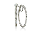 Hoop earrings are an essential, and these will make your collection complete.  These diamond hoop earrings are 1/4ct total weight and consist of 50 sparkling I/J color I2 diamonds.   These diamond earrings are great for everyday wear.