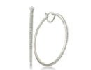 Sparkle, Shine, Sterling Silver, basically perfect.  These diamond hoop earrings are 1/2ct total weight and consist of 100 sparkling I/J color, I2 clarity diamonds.