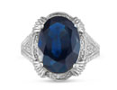 Sapphire Jewelry: 7ct Sapphire and Diamond Ring in Sterling Silver