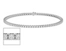 Diamond Tennis Bracelets: 3ct  Round Setting Diamond Tennis Bracelet in 10k White Gold