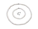 Pearl Jewelry: 5-6mm Baroque Pearl Set, Necklace, Bracelet and Earrings in Sterling Silver