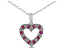 Ruby Jewelry: 1/2ct Ruby and Diamond Heart Pendant in Sterling Silver
