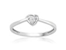 Promise Rings: Dainty Heart Shaped .07ct Diamond Promise Ring in Sterling Silver