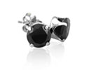 HUGE 2 1/2 carat black spinel stud earrings in sterling silver. Want black diamond stud earrings, but not so hot to spend so much money?  These Black Spinel Stud Earrings in solid sterling silver look exactly, precisely like black diamonds, but a a fraction of the price.  Total gem weight is 2 1/2 carat.
