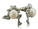 These unique frog shaped pearl earrings are unlike anything you've seen before!  With two 8mm freshwater pearls, these earrings are perfect for the animal lover in all of us.