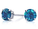 Stunning! That will be your reaction to these 1 1/2ct blue diamond stud earrings. They are set in fine 14k white gold and feature secure screw back posts. This is a gift anyone would love.
