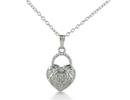Buy her something she is sure to love with this sterling silver dangling diamond heart charm necklace, featuring one beautiful heart dangle.  This adorable necklace will add a splash of fun to any summer outfit. Diamond content is .04 carat in I/J color, I2 clarity.  Two star diamonds.