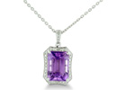 If you love jewelry that will get you noticed, then this amethyst and diamond pendant is what you have been searching for. This pendant features one huge 7 carat amethyst and four diamonds with a diamond content of .02 carats in J/K color, I2/13 clarity. One star diamonds.