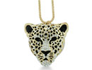 Swarovski Crystal Elements Fabulous Cheetah Pendant On Gold-Plated Round 30 Inch Necklace