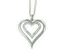Show her how your heart will forever protect hers, with this beautiful double heart Swarovski crystal necklace.  She will fall in love with you all over again!  Featuring hand set incredibly fiery Swarovski crystal elements rhinestones. A fantastic value.