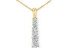 Journey Diamond Pendants: 1ct Stick Style Journey Diamond Pendant in 14k Yellow Gold