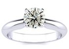 Engagement Rings: 1.00ct Round Diamond Solitaire Ring in 14k White Gold, I Color, I2/I3 Clarity