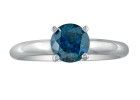 Blue Diamond Rings: 1/8ct Blue Diamond Ring in 14k White Gold