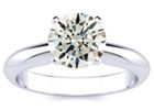 Engagement Rings: 1.50ct Round Diamond Solitaire Ring in 14k White Gold, J Color, SI3 Clarity