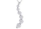 Journey Diamond Pendants: 1/2ct 7 Diamond Journey Diamond Pendant 14k White Gold