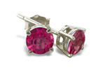 Pink Topaz Jewelry: 2/3ct Pink Topaz Stud Earrings in 14k White Gold