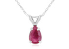 Ruby Jewelry: .60ct Pear Shaped Ruby Pendant in 14k White Gold