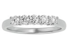 Diamond Bands: 1/2ct Five Diamond Prong Set Band in 10k White Gold.  Closeout!
