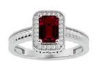 Ruby Jewelry: 1.17ct Ruby and Diamond Ring in 10k White Gold | Fine Gemstone Jewelry