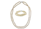 Pearl Jewelry: 5-6mm 3 Piece Baroque Pearl Set with Necklace, Bracelet, and Earrings