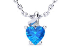Blue Topaz Jewelry: 1/2ct Blue Topaz and Diamond Heart Pendant in 10k White Gold