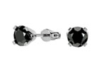 A nice alternative to regular white diamond earrings are these half carat total weight black diamond stud earrings.  Black diamond earrings are a fashion trend that cannot be ignored, and these feature a 1/4 carat solitaire black diamond in each ear stud.  Crafted in solid 10 karat white gold.