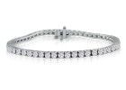 Diamond Tennis Bracelets: 5ct Genuine Diamond Tennis Bracelet in 14k White Gold, 2 Star Diamonds