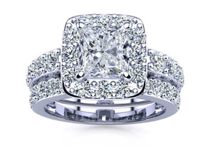2.25ct Princess Diamond Bridal Set in 14k White Gold
