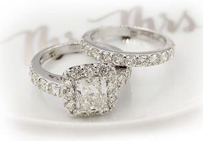 2.25ct Princess Diamond Bridal Set in 14k White Gold
