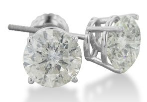 4ct Diamond Stud Earrings in 14k White Gold