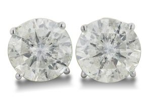 4ct Diamond Stud Earrings in 14k White Gold