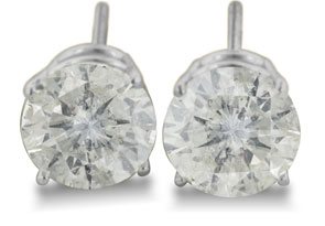 4ct Diamond Stud Earrings in 14k White Gold