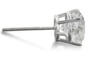 4ct Diamond Stud Earrings in 14k White Gold