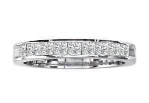 1/4ct Channel Set Princess Diamond Band in 14k White Gold