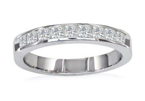 1/4ct Channel Set Princess Diamond Band in 14k White Gold