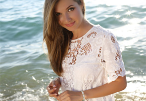 Two-Tone 1 Carat Diamond X Tennis Bracelet In Yellow Gold Overlay