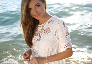 Two-Tone 1/5 Carat Diamond Tennis Bracelet In Yellow Gold Overlay