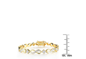 Diamond Infinity Bracelet in Yellow Gold Overlay