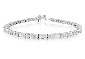 4ct 4-Prong Diamond Tennis Bracelet in 14k White Gold